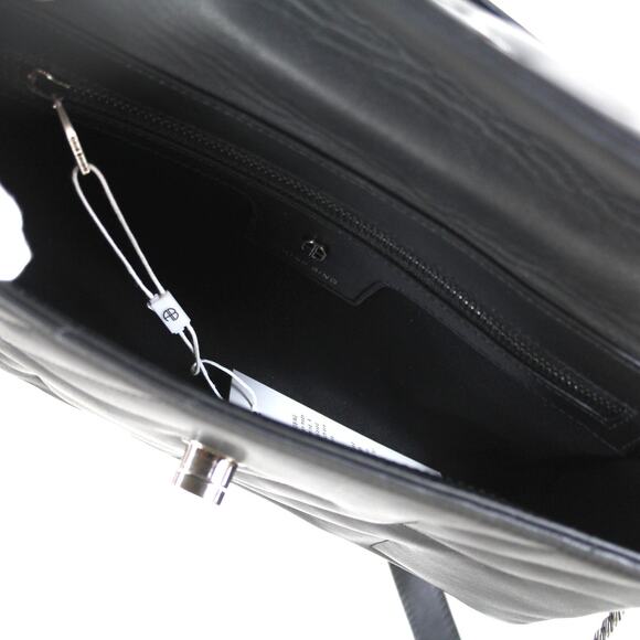 Anine Bing Black Quilted Houndstooth Chainlink Rectangle Shoulder Bag NEW Flap - Picture 7 of 7